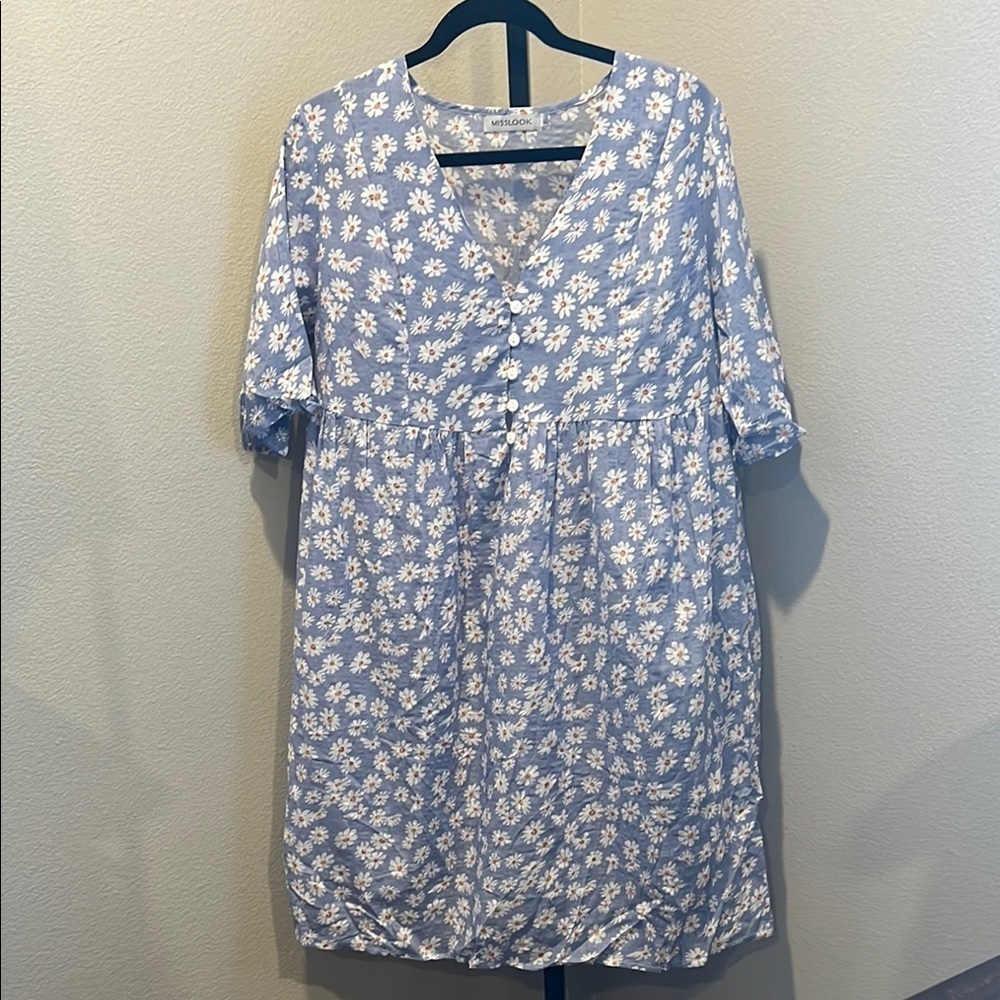 MISSLOOK Light Blue Floral Dress